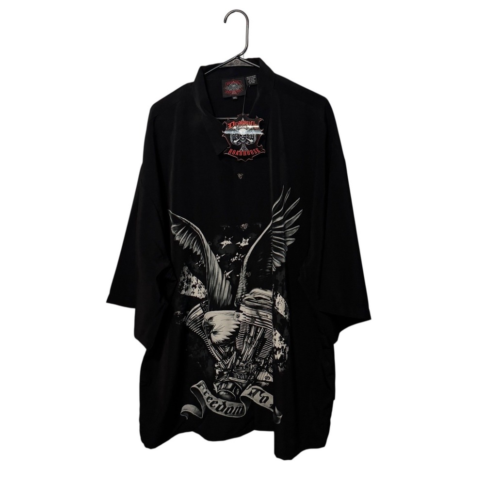 Dragonfly Roadhouse Shirt Mens 5XL Black Freedom To Ride Eagle Biker Graphic